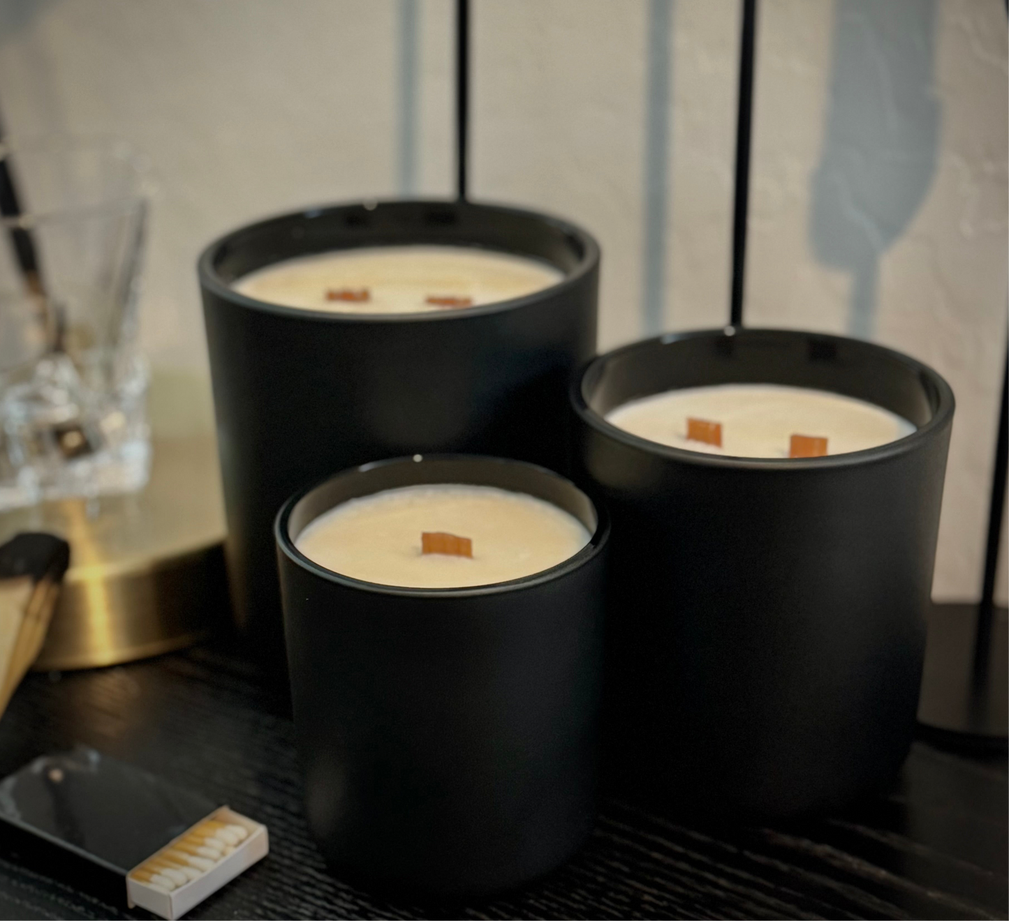 Velvet + Incense - Scented Soy Wax Candles with Maple, Moss & Smoke